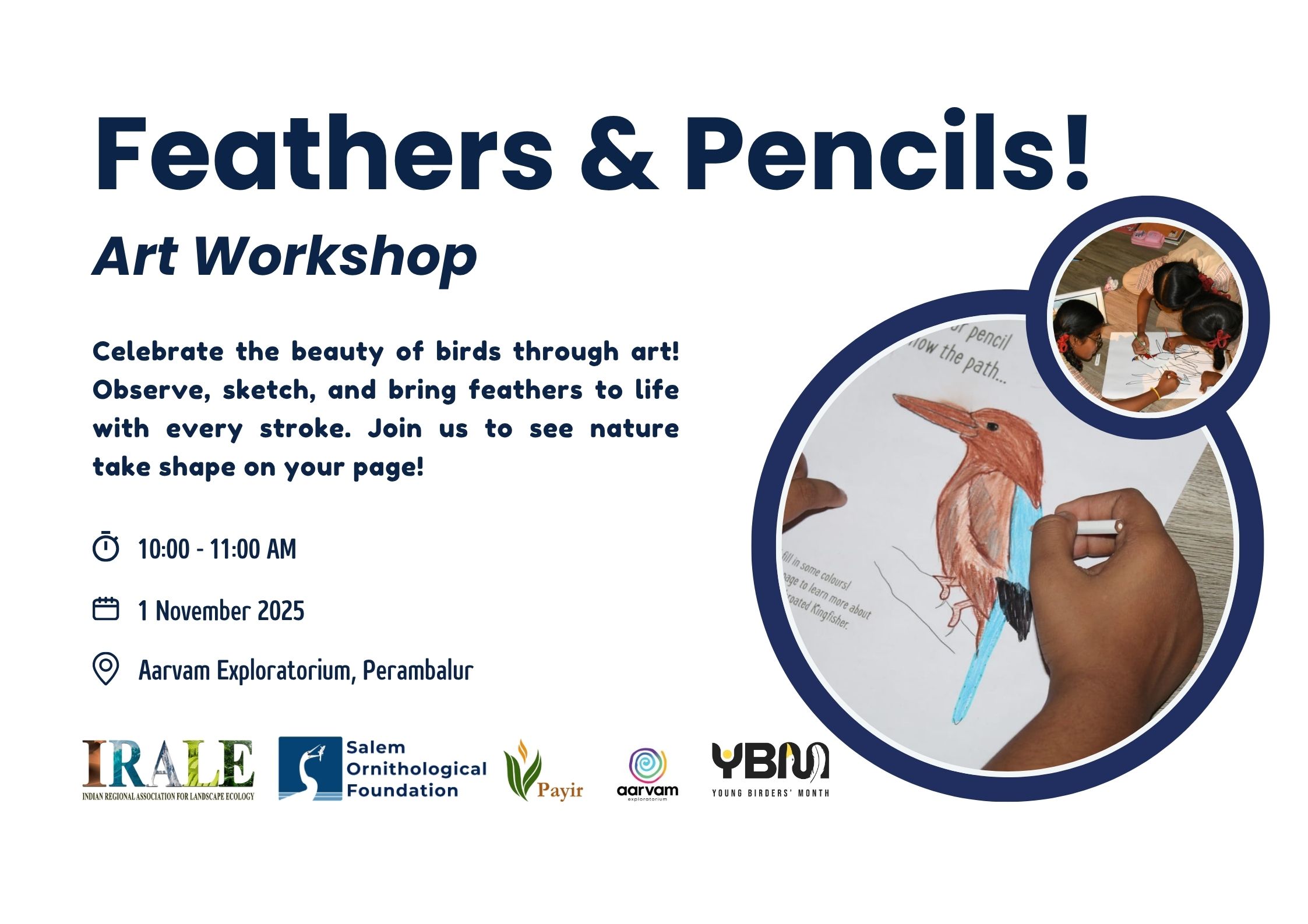 Feathers & Pencils – Art Workshop