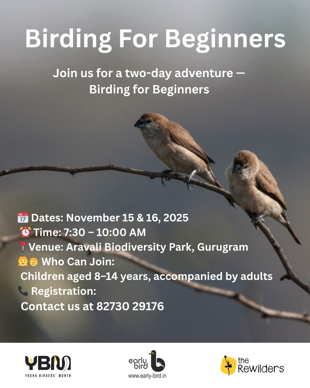 🌿✨ Birding for Beginners at Aravalli Biodiversity Park! ✨🌿